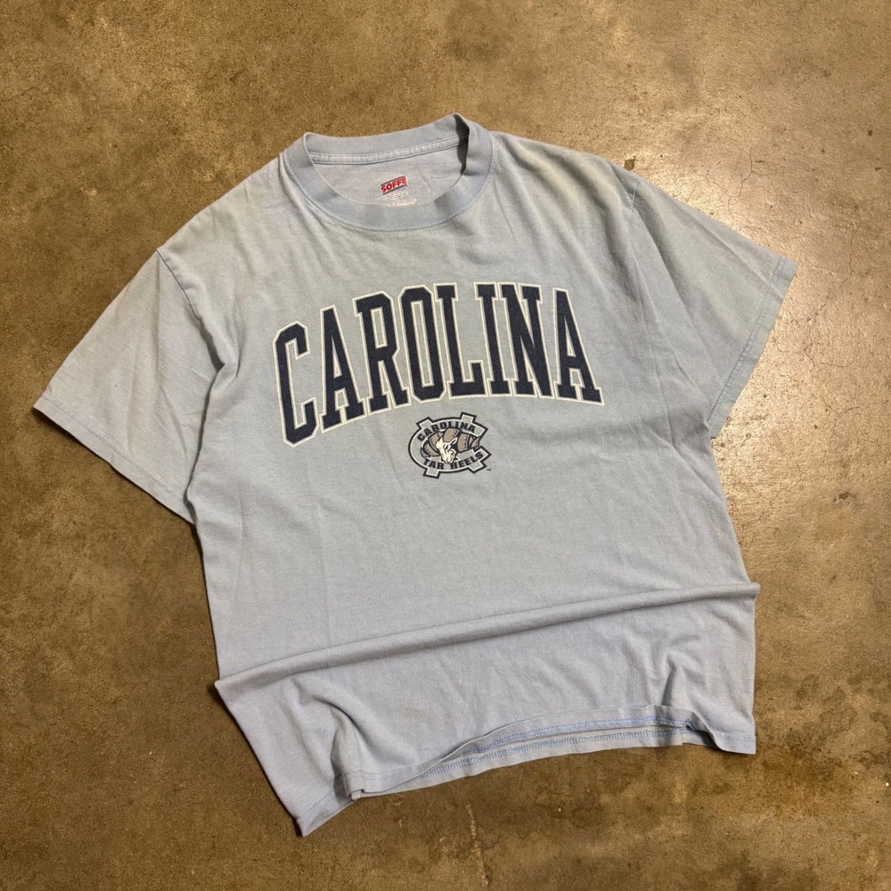 Soffe Carolina Tar Heels T-Shirt Men Large Blue Fair Vintage Collegiate Graphic